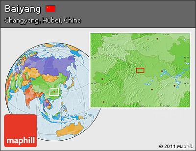 Political Location Map of Baiyang