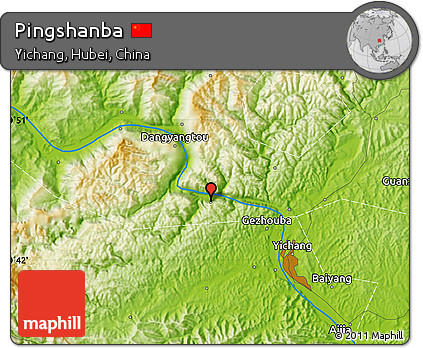 Physical Map of Pingshanba