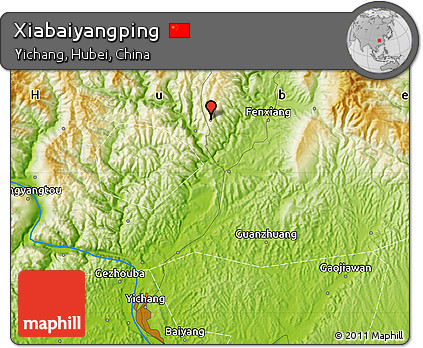 Physical Map of Xiabaiyangping