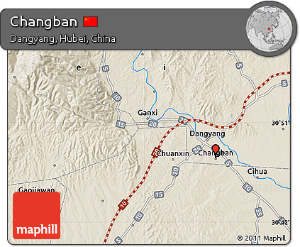 Shaded Relief Map of Changban