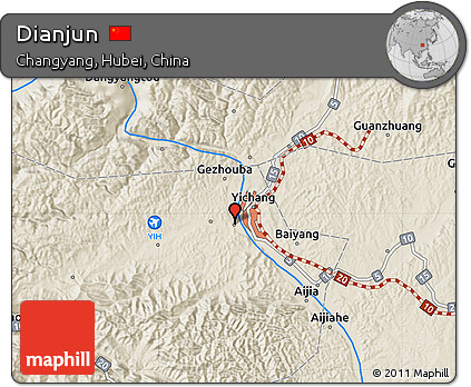 Shaded Relief Map of Dianjun