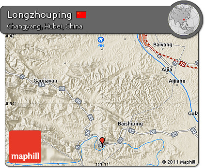 Shaded Relief Map of Longzhouping