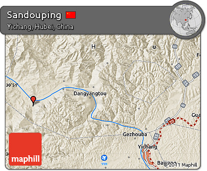 Shaded Relief Map of Sandouping