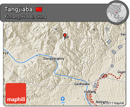 Shaded Relief Map of Tangjiaba