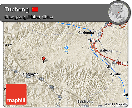 Shaded Relief Map of Tucheng