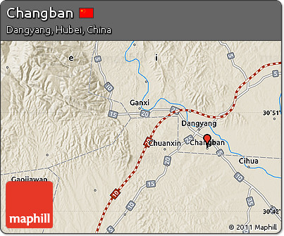 Shaded Relief Map of Changban
