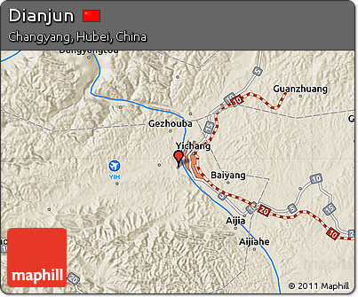 Shaded Relief Map of Dianjun