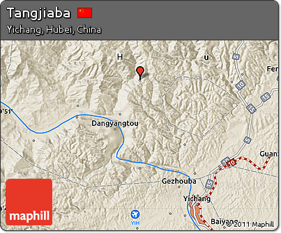 Shaded Relief Map of Tangjiaba