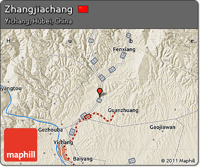 Shaded Relief Map of Zhangjiachang
