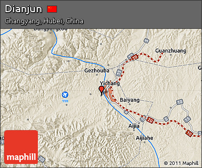 Shaded Relief Map of Dianjun
