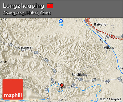 Shaded Relief Map of Longzhouping