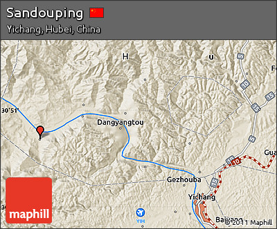 Shaded Relief Map of Sandouping