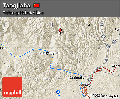 Shaded Relief Map of Tangjiaba