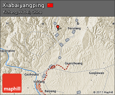 Shaded Relief Map of Xiabaiyangping