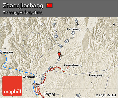 Shaded Relief Map of Zhangjiachang