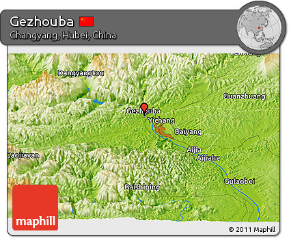 Physical Panoramic Map of Gezhouba