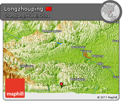 Physical Panoramic Map of Longzhouping