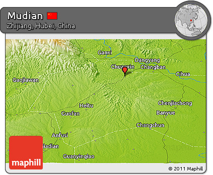 Physical Panoramic Map of Mudian