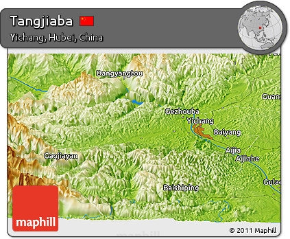 Physical Panoramic Map of Tangjiaba