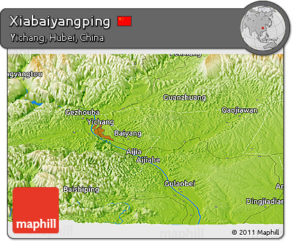 Physical Panoramic Map of Xiabaiyangping