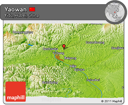 Physical Panoramic Map of Yaowan