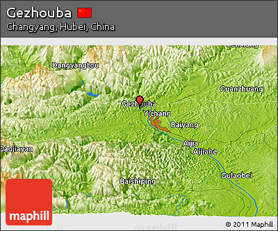 Physical Panoramic Map of Gezhouba
