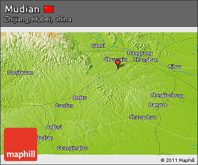 Physical Panoramic Map of Mudian