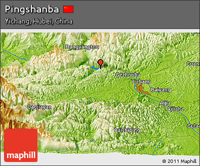 Physical Panoramic Map of Pingshanba