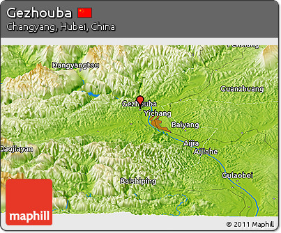 Physical Panoramic Map of Gezhouba