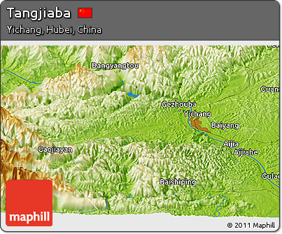 Physical Panoramic Map of Tangjiaba