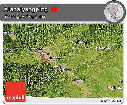 Satellite Panoramic Map of Xiabaiyangping