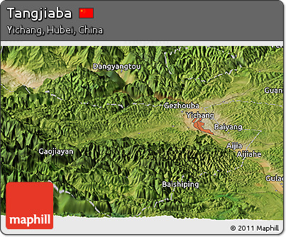 Satellite Panoramic Map of Tangjiaba