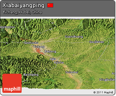 Satellite Panoramic Map of Xiabaiyangping