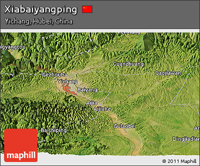 Satellite Panoramic Map of Xiabaiyangping