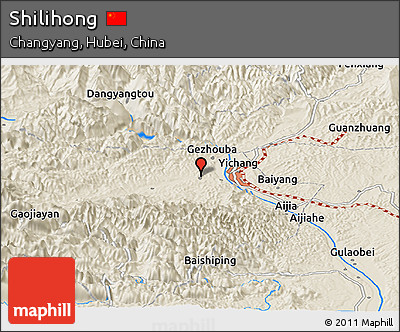 Shaded Relief Panoramic Map of Shilihong