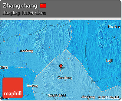 Political 3D Map of Zhangchang