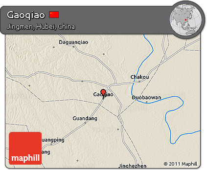 Shaded Relief 3D Map of Gaoqiao