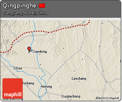 Shaded Relief 3D Map of Qingpinghe
