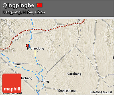 Shaded Relief 3D Map of Qingpinghe