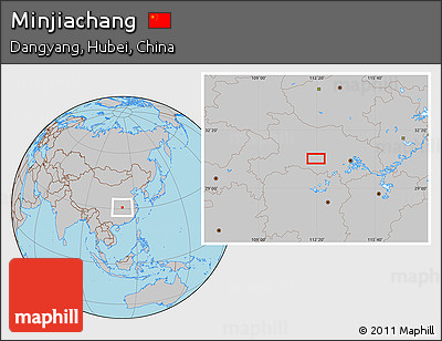 Gray Location Map of Minjiachang