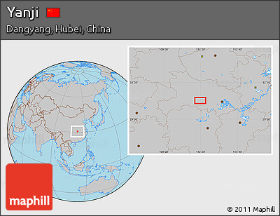 Gray Location Map of Yanji