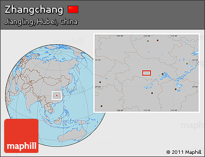 Gray Location Map of Zhangchang