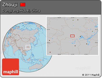 Gray Location Map of Zhouji