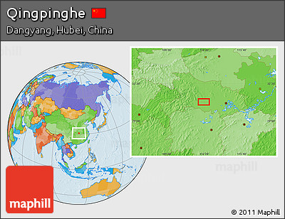 Political Location Map of Qingpinghe
