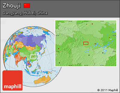 Political Location Map of Zhouji