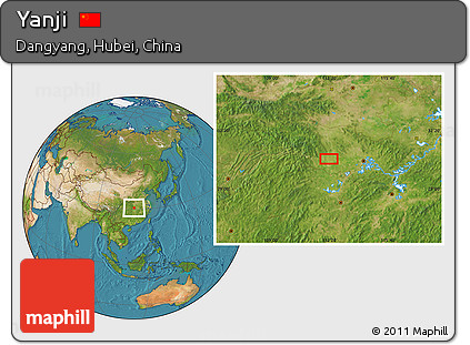 Satellite Location Map of Yanji