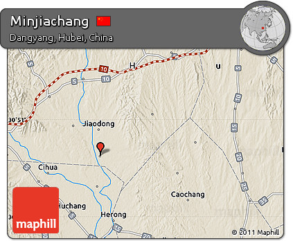 Shaded Relief Map of Minjiachang