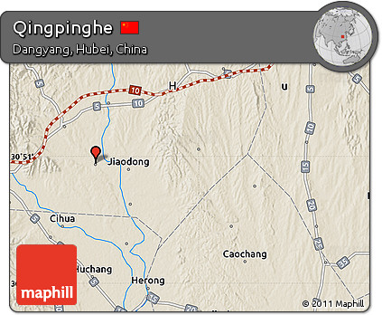 Shaded Relief Map of Qingpinghe