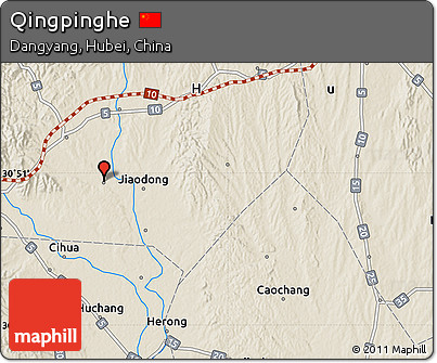 Shaded Relief Map of Qingpinghe