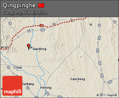 Shaded Relief Map of Qingpinghe